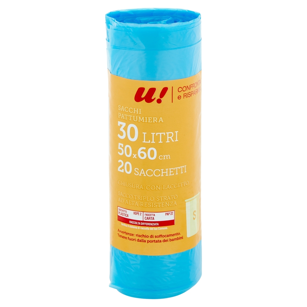 Sacchi Pattumiera 30 Litri con Laccetto U! Confronta e Risparmia